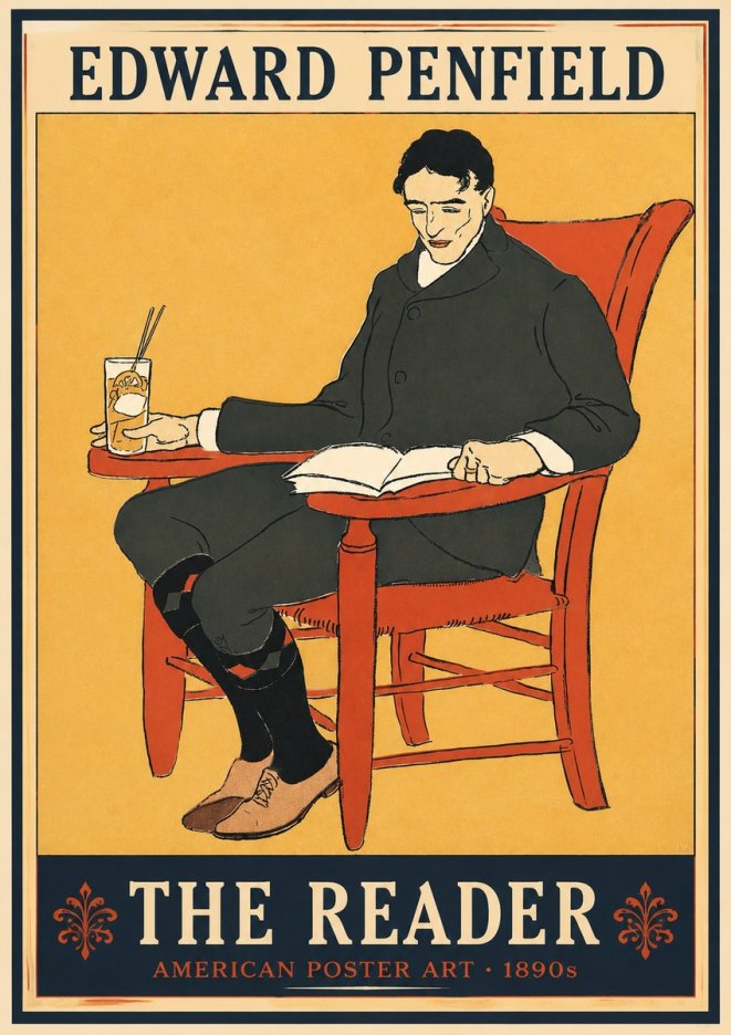 Edward Penfield The Reader II No2 - Plakát