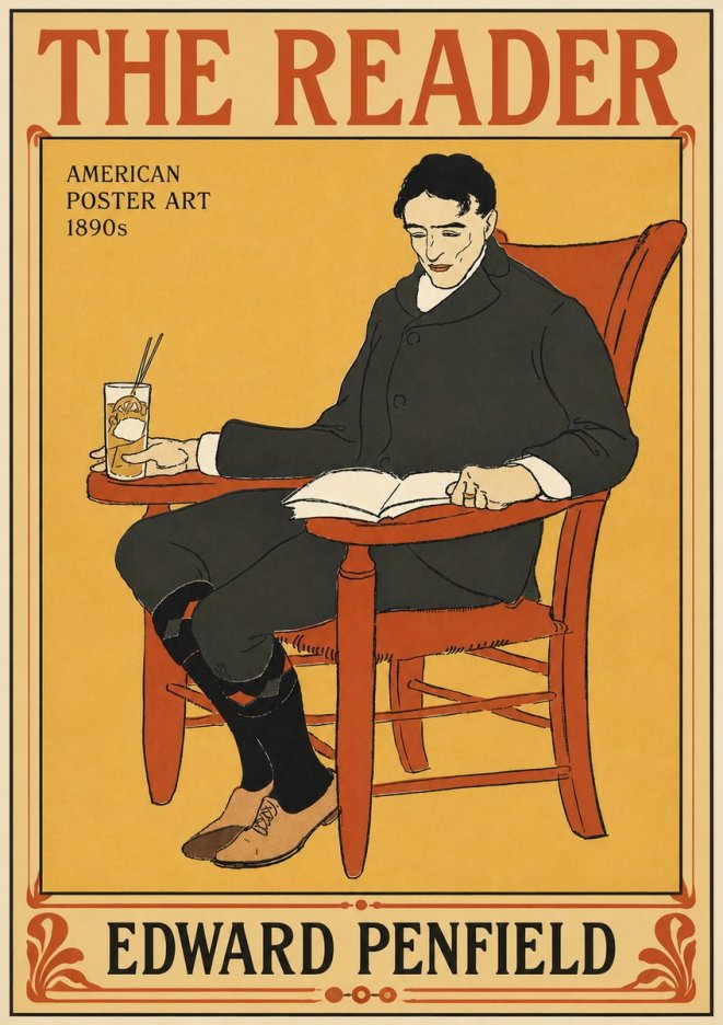 Edward Penfield The Reader II No4 - Plakát