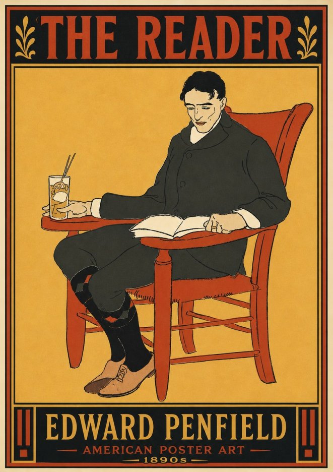 Edward Penfield The Reader II No5 - Plakát