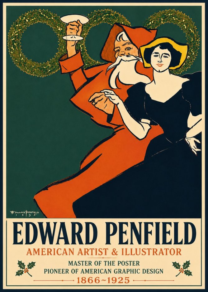 Edward Penfield Christmas. Cheer No5 - Plakát