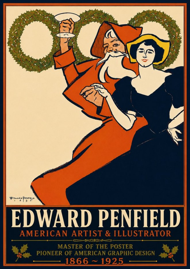 Edward Penfield Christmas. Cheer No6 - Plakát