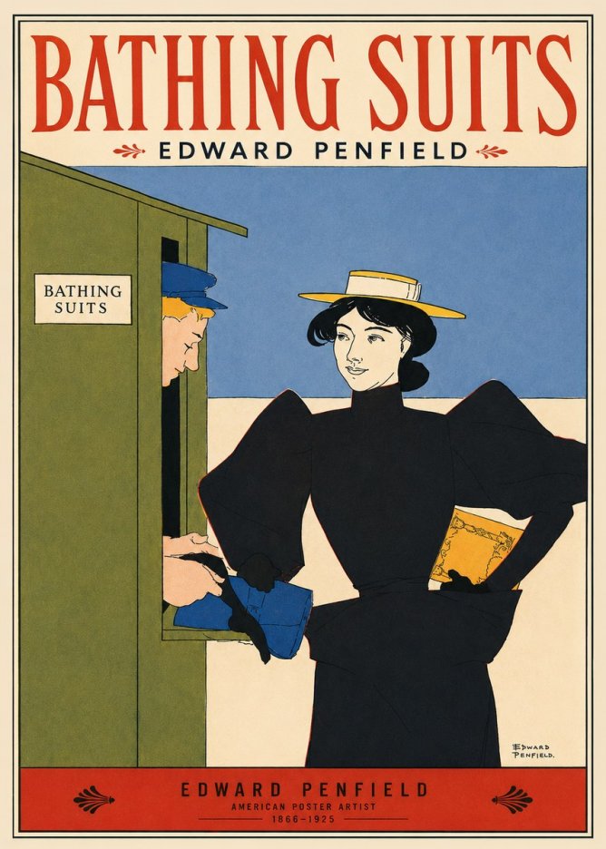 Edward Penfield Bathing Suits No2 - Plakát