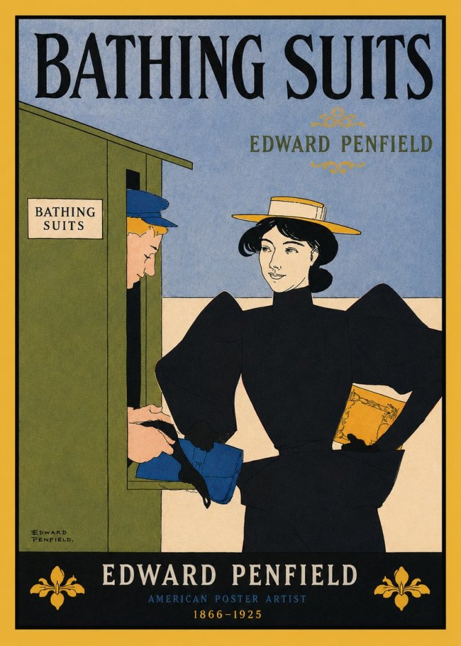 Edward Penfield Bathing Suits No3 - Plakát