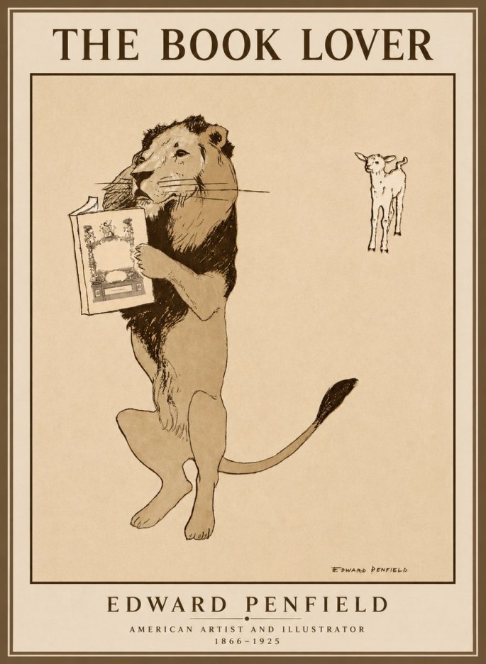 Edward Penfield The Book Lover No1 - Plakát