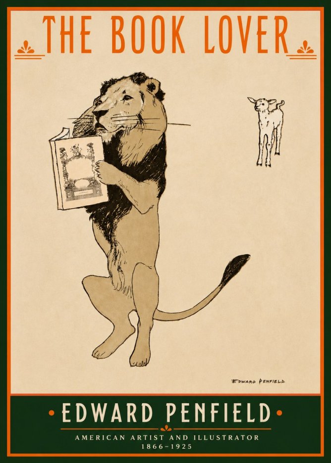 Edward Penfield The Book Lover No2 - Plakát