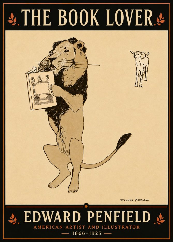 Edward Penfield The Book Lover No3 - Plakát