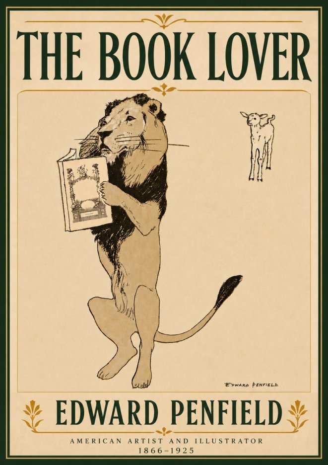 Edward Penfield The Book Lover No6 - Plakát