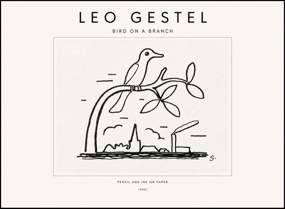 Leo Gestel Bird on a Branch No1 - Plakát
