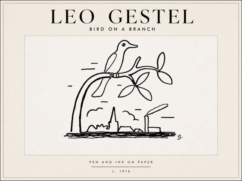 Leo Gestel Bird on a Branch No5 - Plakát