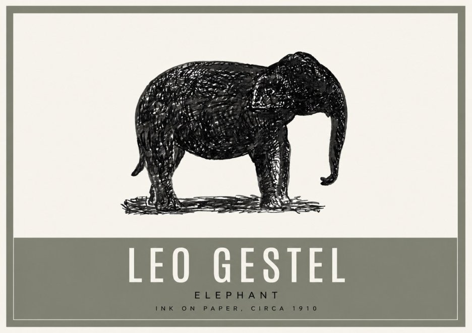 Leo Gestel Elephant No2 - Plakát