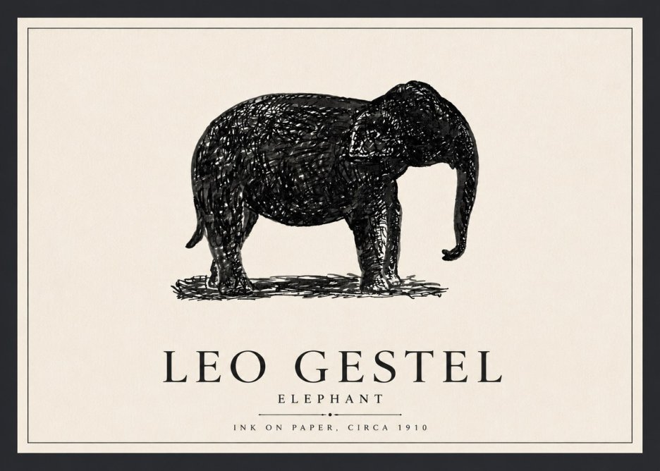 Leo Gestel Elephant No4 - Plakát