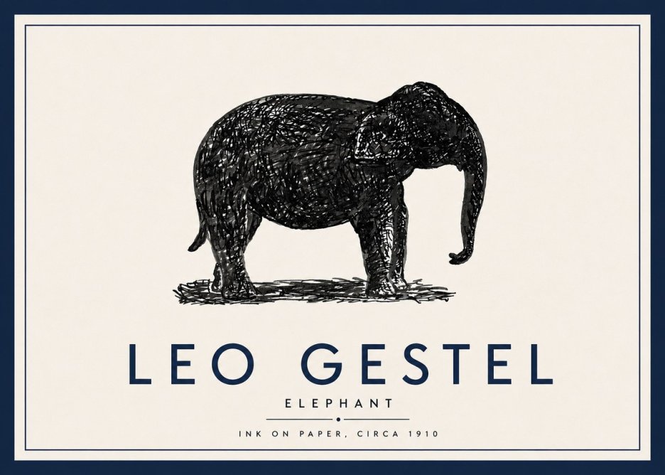 Leo Gestel Elephant No5 - Plakát