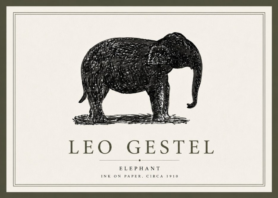 Leo Gestel Elephant No6 - Plakát