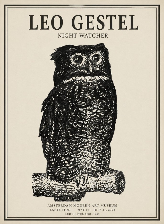 Leo Gestel Night Watcher No1 - Plakát
