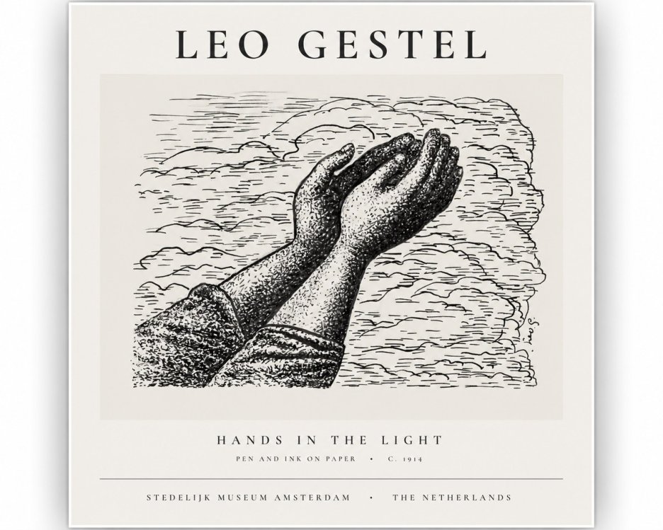Leo Gestel Hands in the Light No1 - Plakát