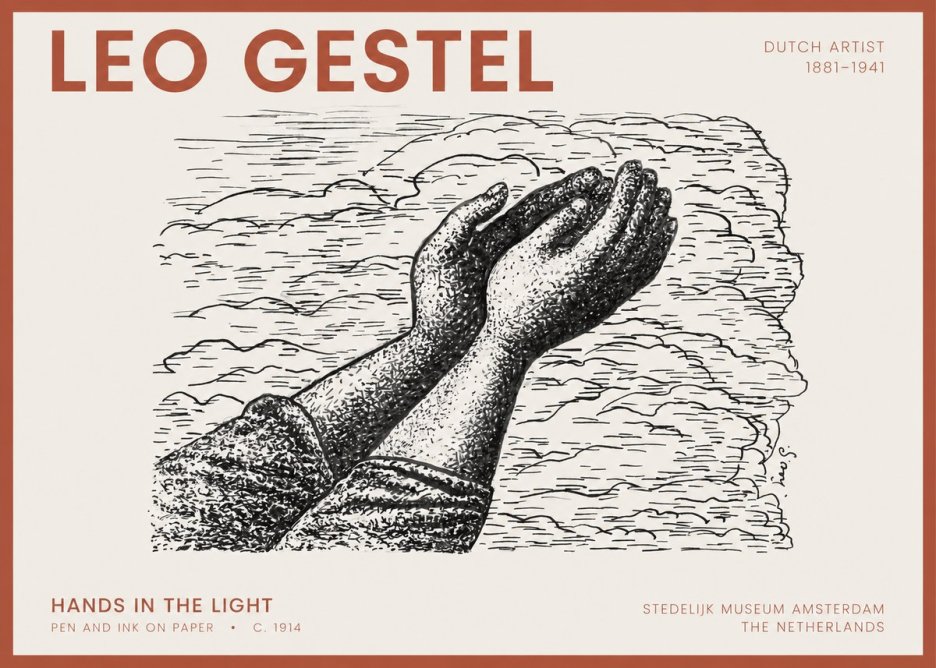 Leo Gestel Hands in the Light No2 - Plakát