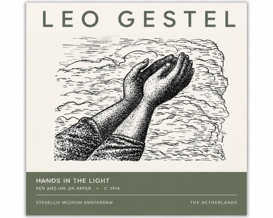 Leo Gestel Hands in the Light No4 - Plakát