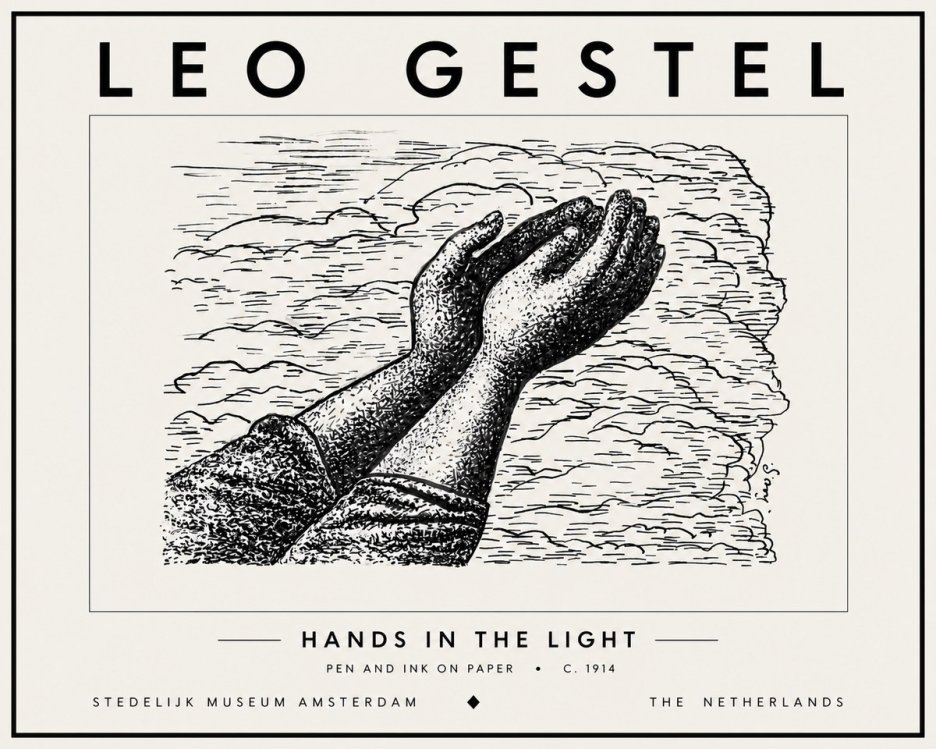 Leo Gestel Hands in the Light No6 - Plakát