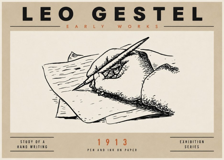 Leo Gestel Study of a Hand Writing No4 - Plakát