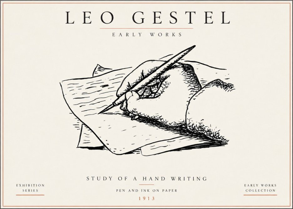 Leo Gestel Study of a Hand Writing No5 - Plakát