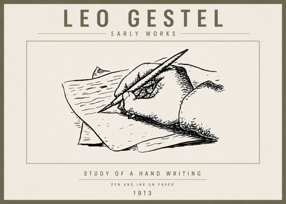 Leo Gestel Study of a Hand Writing No6 - Plakát