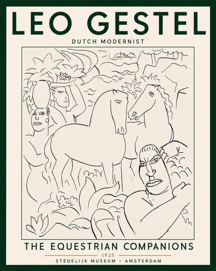 Leo Gestel The Equestrian Companions No5 - Plakát