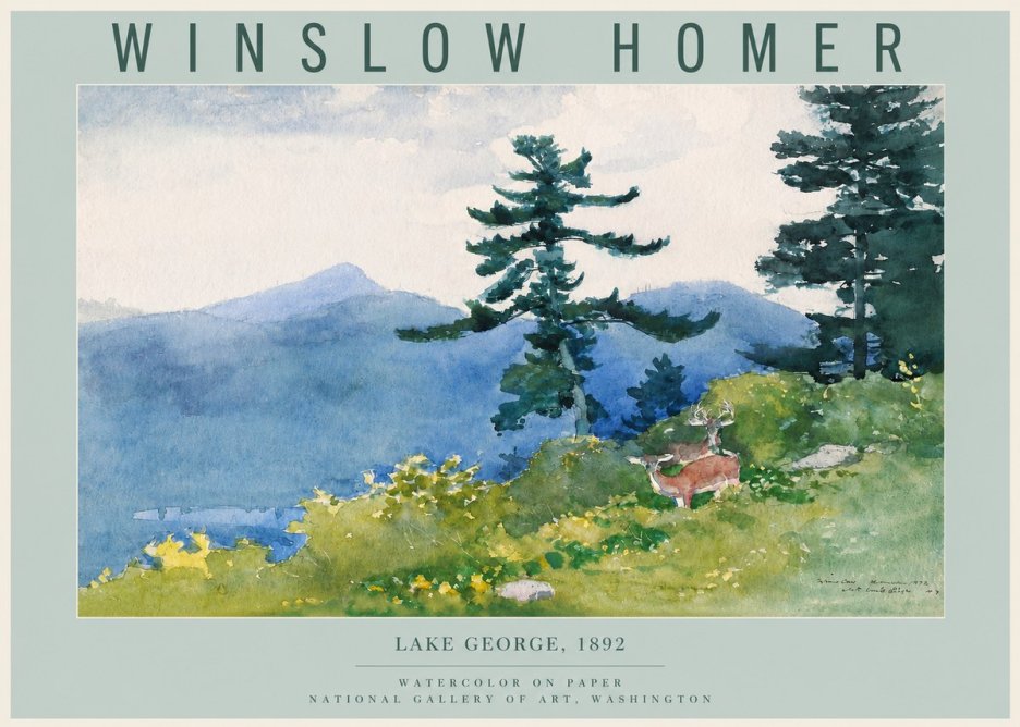 Winslow Homer Lake George, 1892 No2 - Plakát
