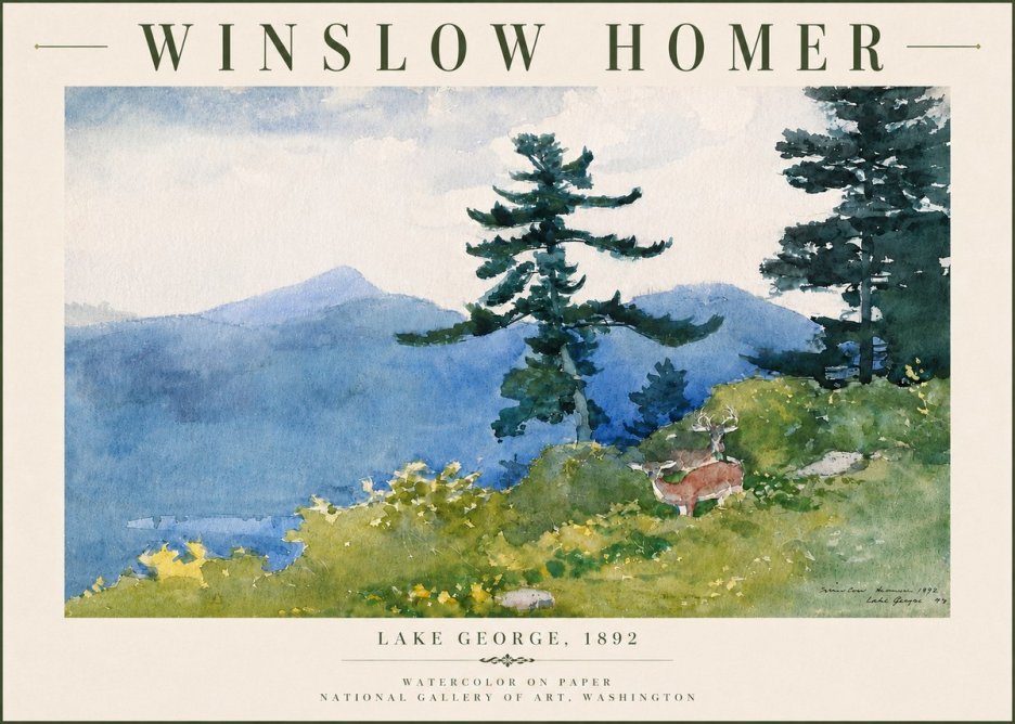 Winslow Homer Lake George, 1892 No4 - Plakát