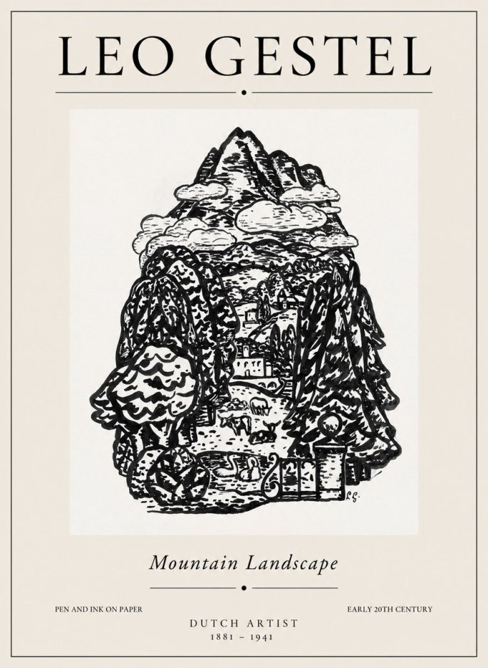 Leo Gestel Mountain Landscape No1 - Plakát