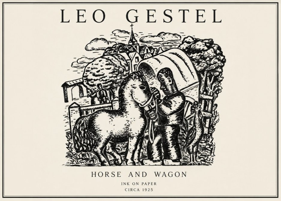 Leo Gestel Horse and Wagon No1 - Plakát