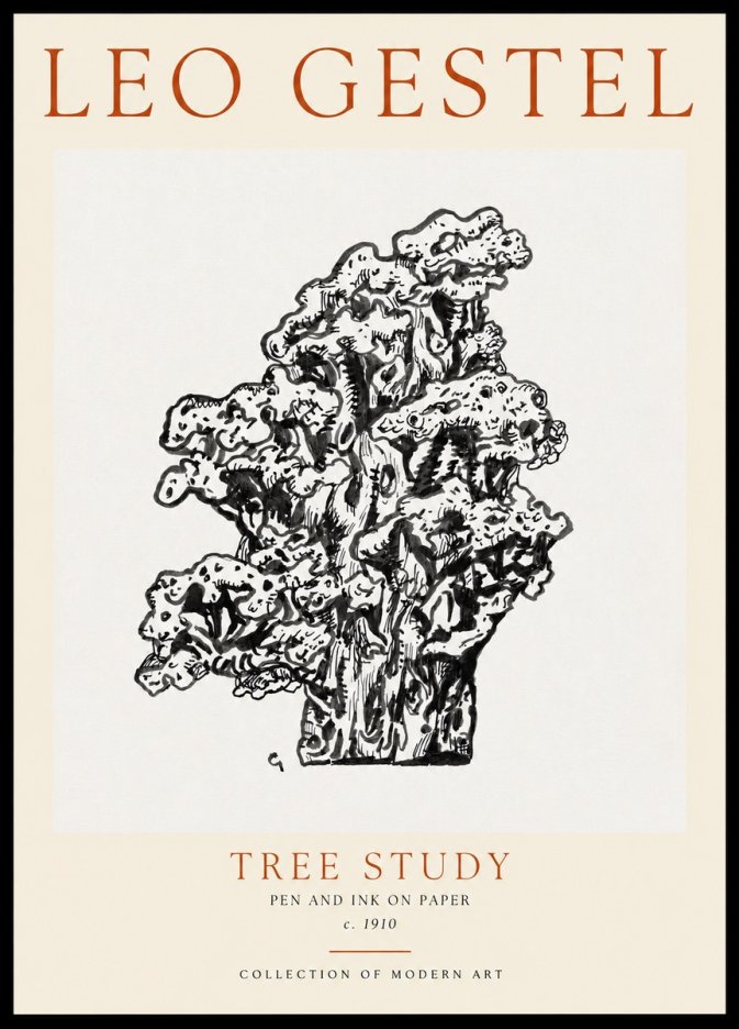 Leo Gestel Tree Study No3 - Plakát