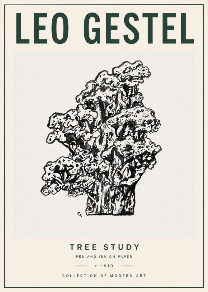 Leo Gestel Tree Study No4 - Plakát