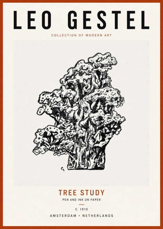 Leo Gestel Tree Study No6 - Plakát