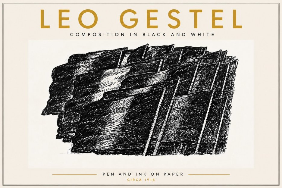 Leo Gestel Composition in Black and White No6 - Plakát