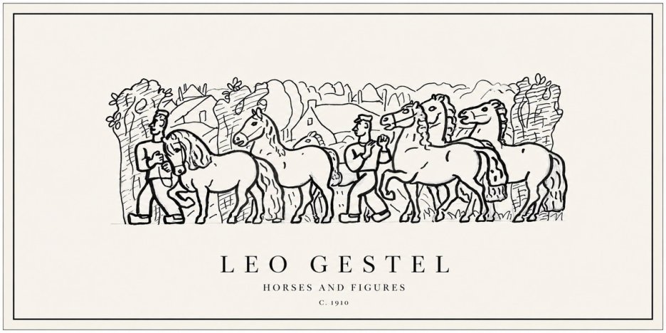 Leo Gestel Horses and Figures No1 - Plakát