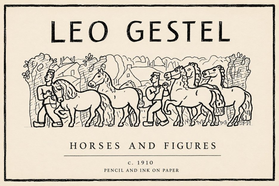 Leo Gestel Horses and Figures No6 - Plakát