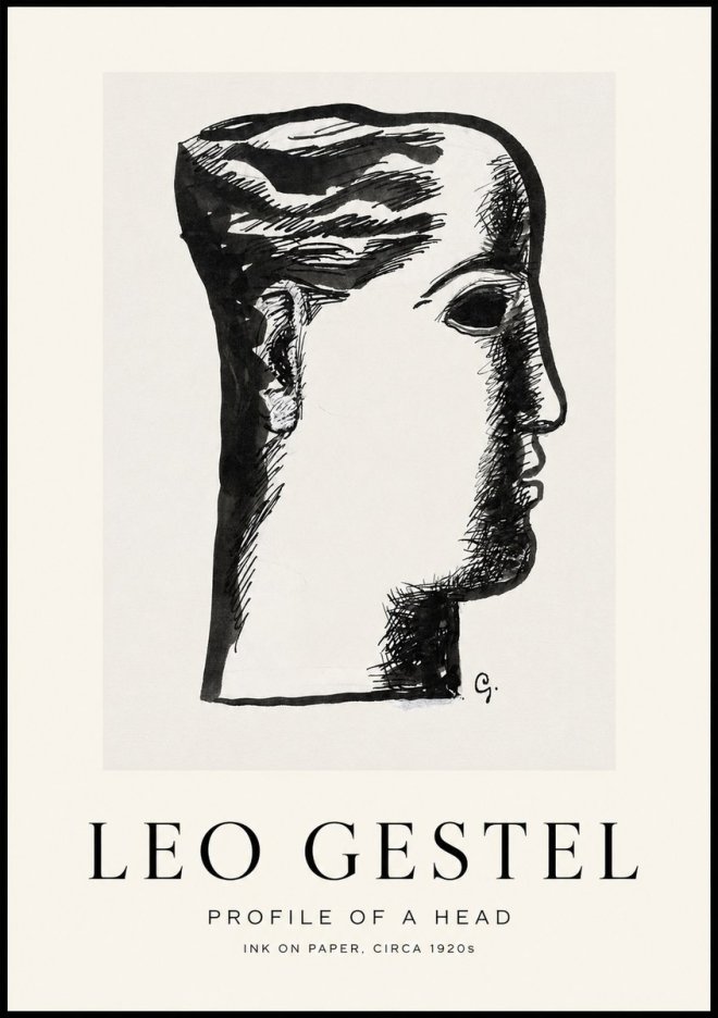 Leo Gestel Profile of a Head No1 - Plakát