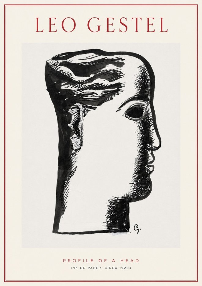 Leo Gestel Profile of a Head No2 - Plakát