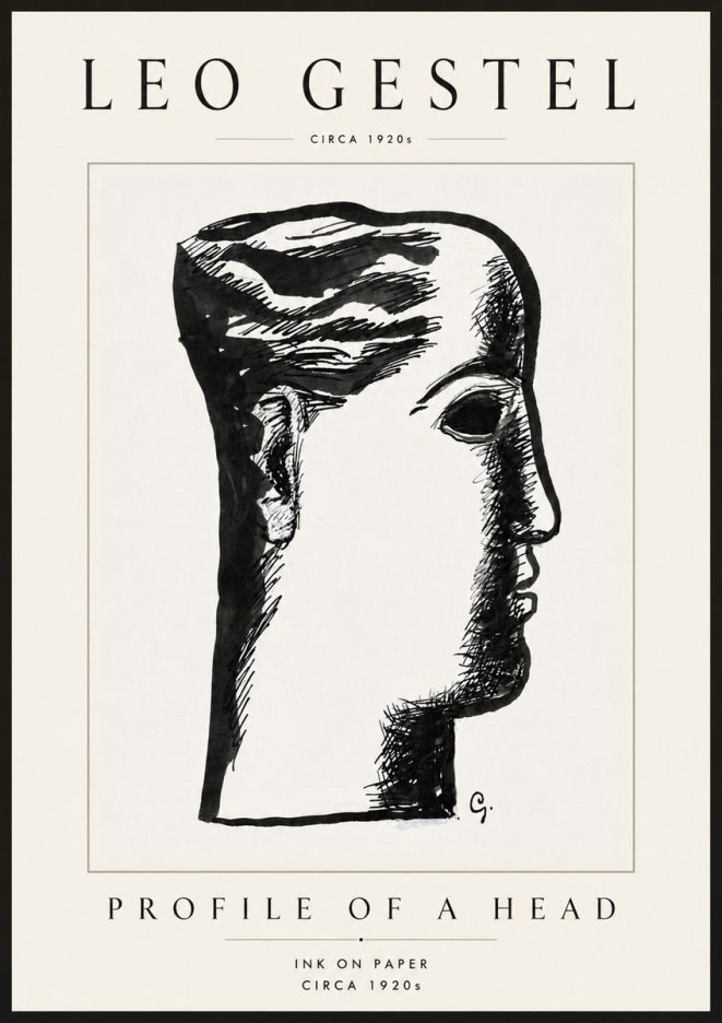 Leo Gestel Profile of a Head No6 - Plakát