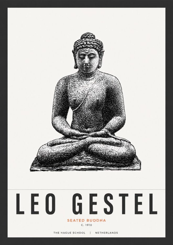 Leo Gestel Seated Buddha No3 - Plakát