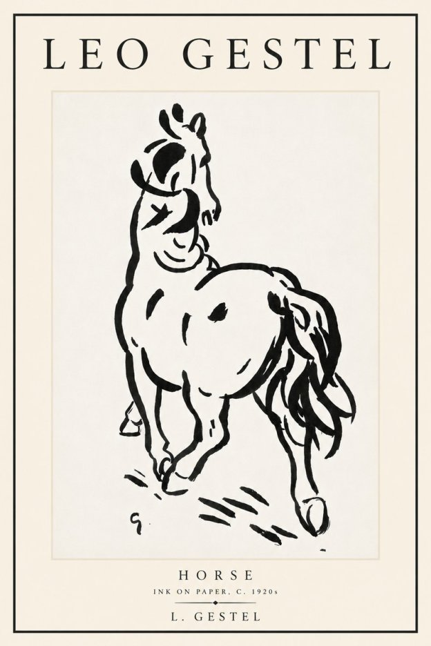 Leo Gestel Horse No5 - Plakát