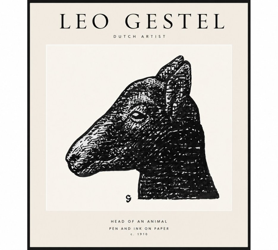 Leo Gestel Head of an Animal No1 - Plakát