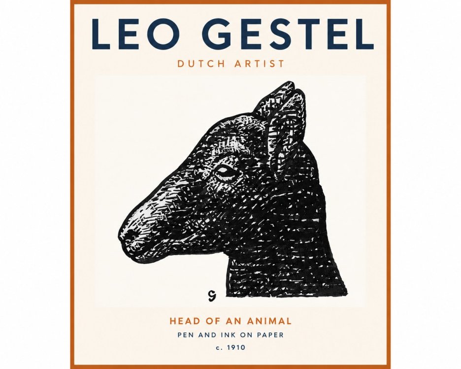 Leo Gestel Head of an Animal No2 - Plakát