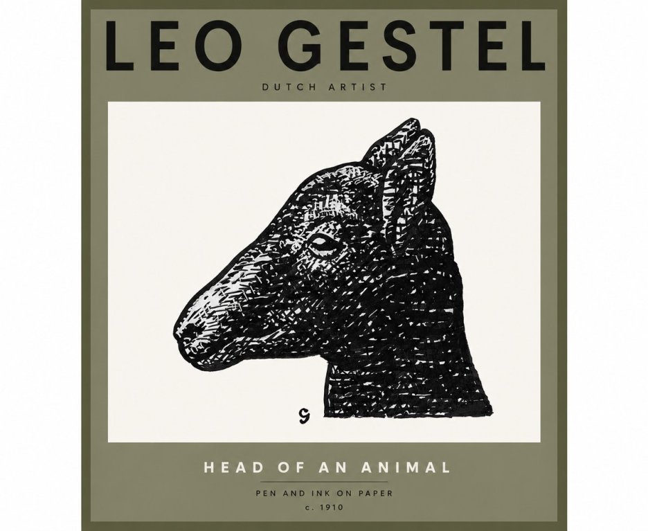 Leo Gestel Head of an Animal No3 - Plakát