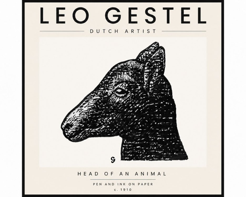 Leo Gestel Head of an Animal No4 - Plakát