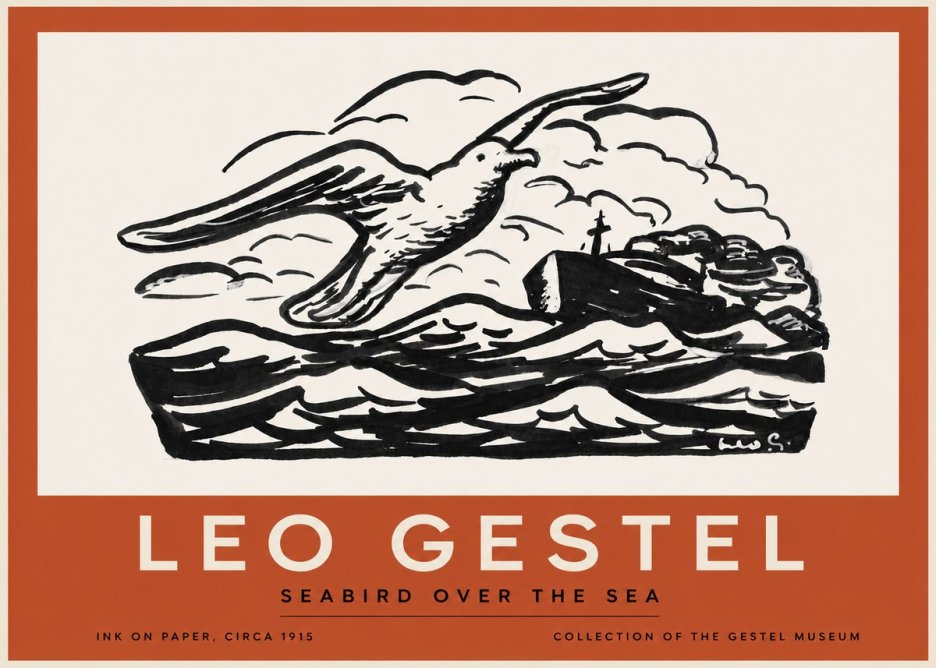 Leo Gestel Seabird over the Sea No3 - Plakát