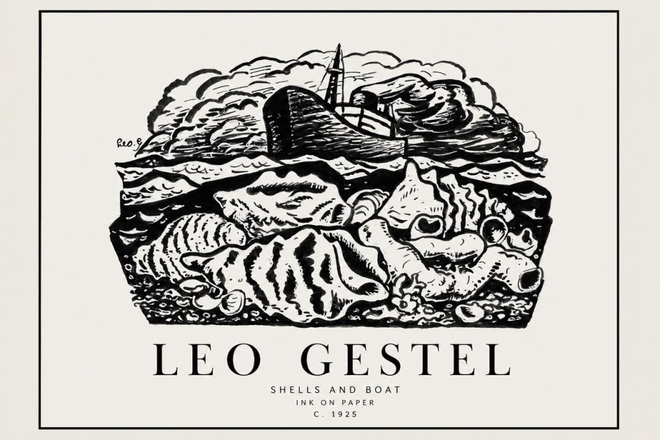 Leo Gestel Shells and Boat No1 - Plakát