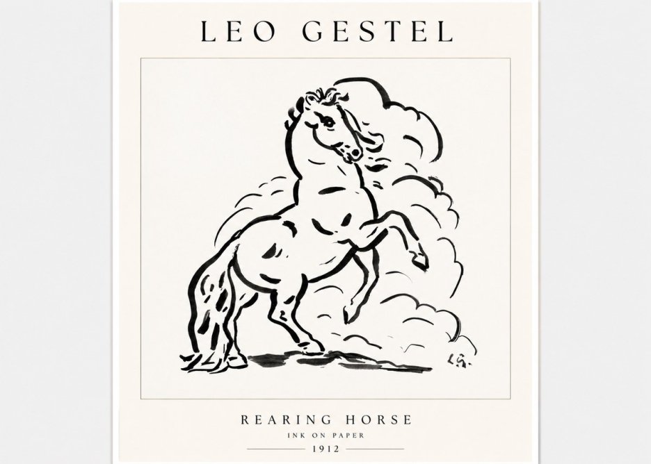 Leo Gestel Rearing Horse No1 - Plakát