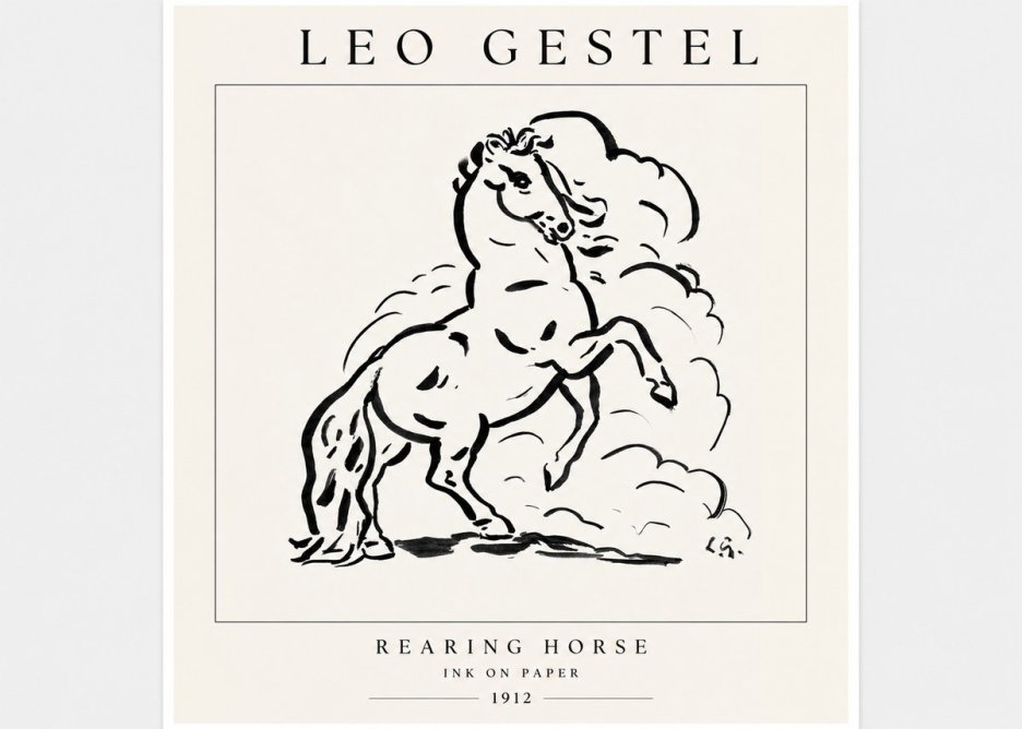 Leo Gestel Rearing Horse No3 - Plakát