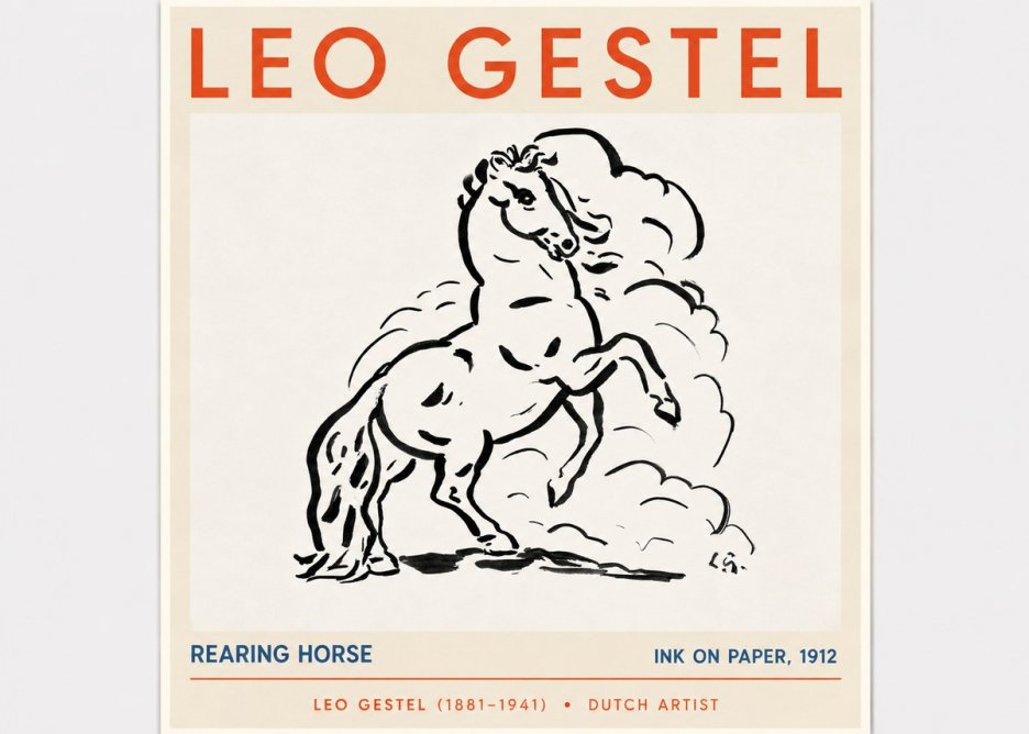 Leo Gestel Rearing Horse No5 - Plakát
